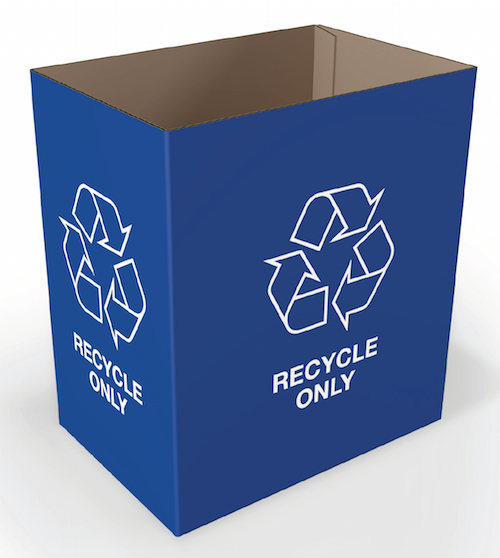 Blue Recycle Only Desk Side Bin Recycling Bin Trash Bin